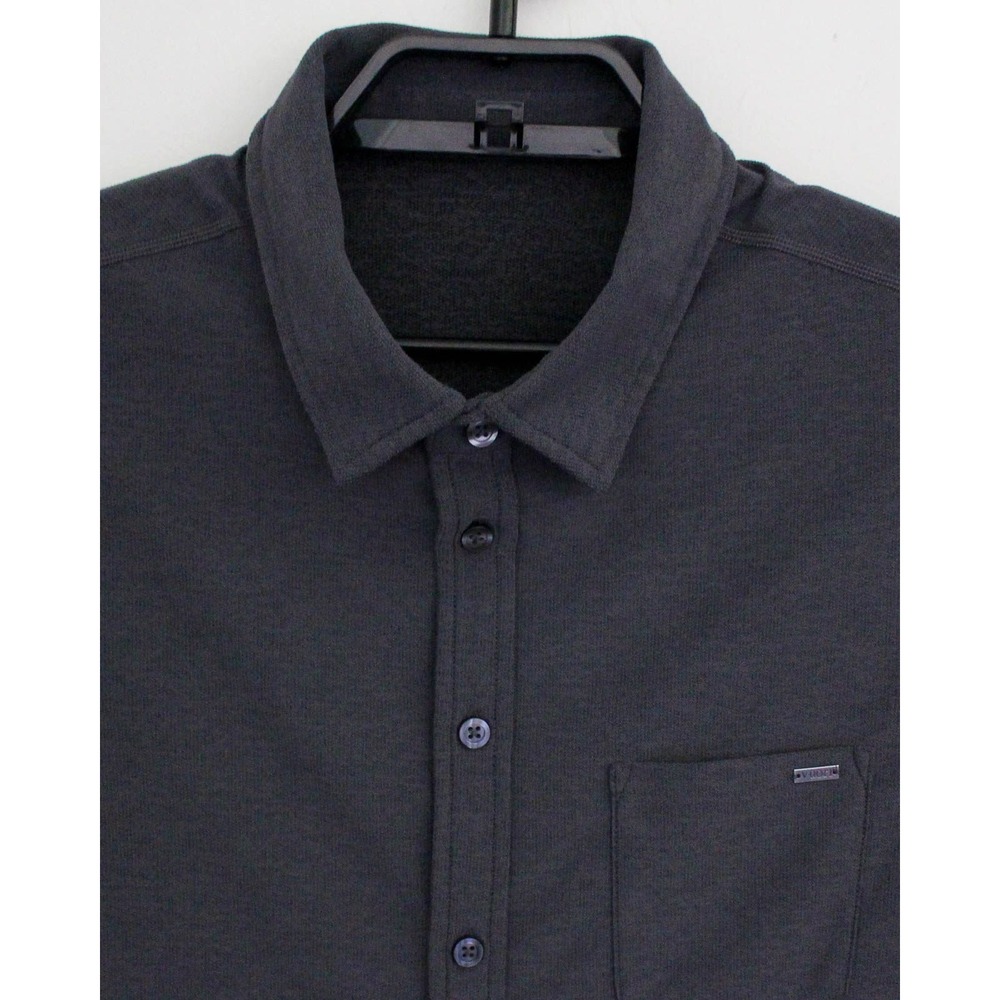 Vuori Button Down Shirt Mens Small ? No Size Tag Gray Short Sleeve Performance - Picture 2 of 3